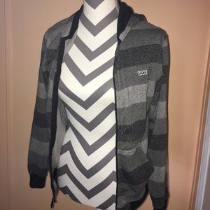 Like New Vans Medium Gray Black Hoodie Sweater